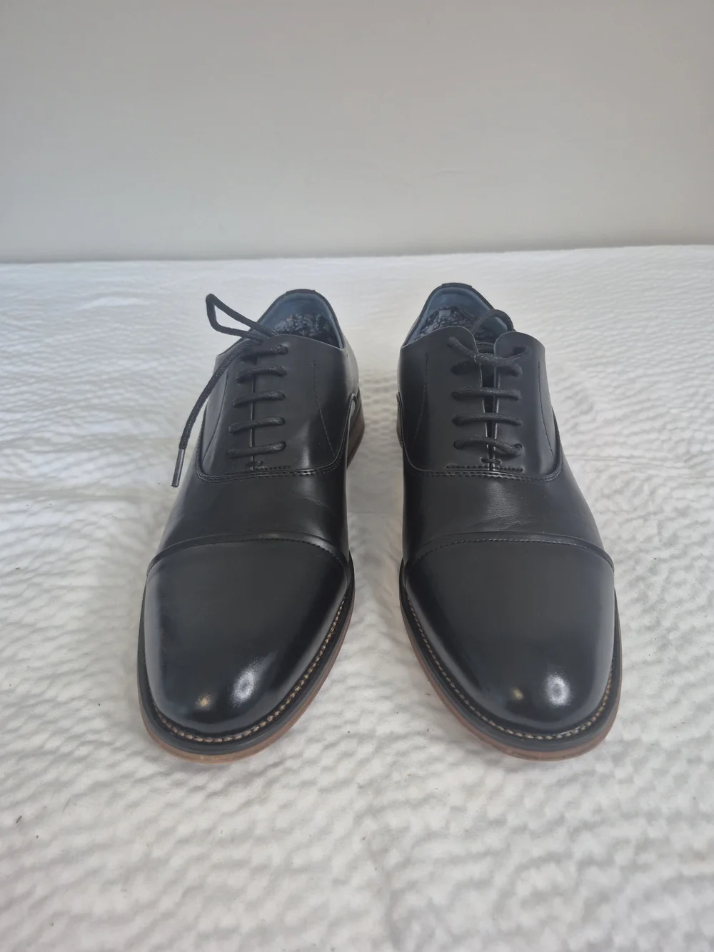 BRUNO MARC Louis 2 Mens 7 Black Cap Toe Oxford Business Formal Dress Shoes